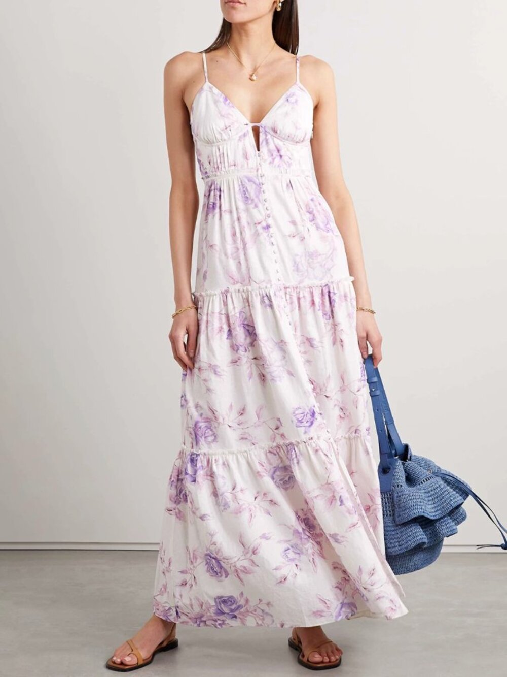✨ SALE✨ NWD LoveShackFancy Garnita Tiered Maxi Dress US4/Small Spanish Lilac